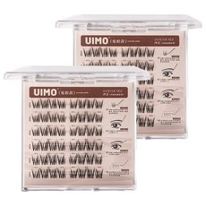UIMO 샌드 듄 노 글루 인조 속눈썹, 2개, 블랙