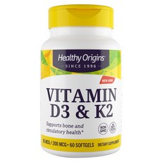 헬시오리진스 비타민 D3 & K2 소프트젤, 1개, 60정