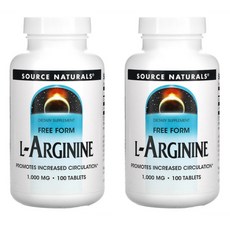 소스 내추럴스 L 아르기닌 1000mg 100타블렛 X 2통 엘 아르기닌, 기본, 1개, 200정