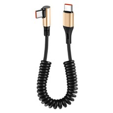 240W 초고속 충전 케이블 더블 엔드 유형 C 스프링 장착 충전 와이어, 머리가 곧게 돌아간다
