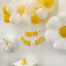 데이지 생일축하 풍선 홈파티 꾸미기 세트, 1세트, 혼합색상
