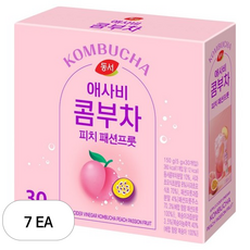동서 애사비 콤부차 피치 패션프룻 스틱형 30개입, 5g, 7개