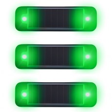 태양광 충전 LED 라이트 추돌방지 후미등 경고등 헬멧, 그린