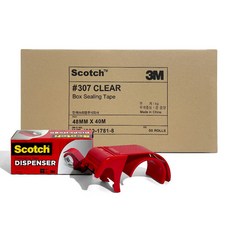 3M 307 아크릴 포장 박스테이프 판매 테이프 박스(48개+디스펜서)판매, 1개, 40M 투명