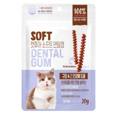 캣퓨어 고양이 소프트 덴탈껌 D&DI, 20g, 6개, 구강 간건강에 도움