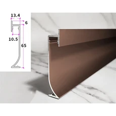 오목한 스커트 라인 알루미늄 LED 프로파일 블랙 코너 바 라이트 실리콘 커버 홈 계단 벽 장식 보드, 09 1M X 10PCS, 11 Bronze 65mm