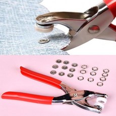 똑딱이 스냅단추 셀프수선 단추달기 셀프리폼 펀칭기 이펀칭기 스냅단추달기, 1개, 펀칭기+핀 100p