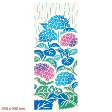 일본직구 검도 면수건 두건 여름비와 수국 35x90cm