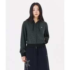 MARK GONZALES 우먼즈 클러브 스트라이프 후드집업 자켓 - BLACK Z253WZH510099 465731