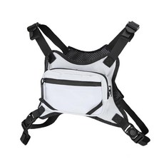 MGFLASHFORCE 남성 및 여성용 체스트 백 체스트 리그 팩 전면 EDC 파우치 러닝 조끼 휴대폰 홀더 운동 하이킹 및 야외 스포츠용 블랙. 447635, White