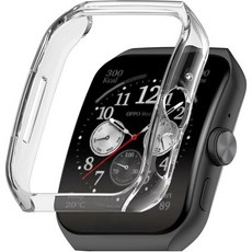 핏턴 워치 PC 케이스와 화면 하이드로겔 필름 OPPO 4 프로 3 스마트워치를 위한 안개 방지 부드러운 필름과 하드 범퍼 세트 투명, Clear