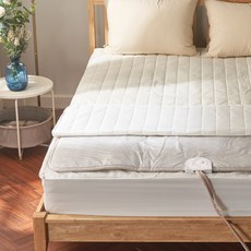 [프리미엄 극세사] 젠틀리 레이즈 극세사 온수 전기매트 커버, 화이트