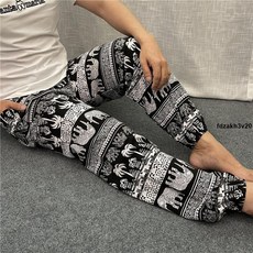 泰國燈籠褲子 春夏輕薄沙灘褲速干防蚊棉綢褲新款泰式爆款男士燈籠褲, 米色象牙  束口,3XL 適合190斤內身高185內