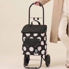 트렌드컨테이너 접이식 쇼핑카트 바퀴달린 시장 보온보냉 장바구니 캐리어, 1개, 큰도트