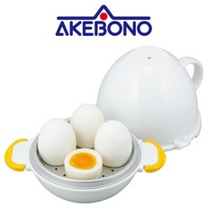 아케보노 계란 4구 전자레인지용 삶은계란 찐계란 찜기 반숙 완숙 일본 RE-279, 1개, 화이트