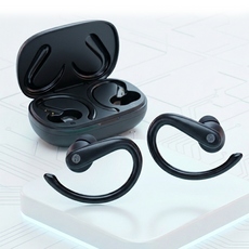 RONEVER MOE329 真無線運動藍牙耳機 1000mAh電池盒 Type-C充電, RONEVER耳掛式藍芽耳機【黑色】