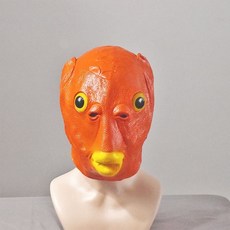 肥婆奶奶 大猩猩頭套 猴子面具 萬聖節面具 搞怪面罩 Cosplay道具 動物頭套 舞會面具 派對裝扮 生日交換禮物, 1個, 橘魚頭