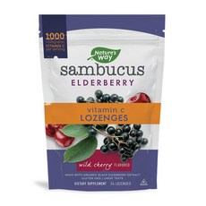 네이쳐스 웨이 삼부커스 엘더베리 비타민 C 와일드 체리 24 로젠지, 1개, 24정