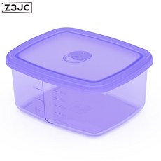 Z3JC 食品級硅膠冰箱收納盒保鮮袋水果蔬菜儲物盒冷凍分裝保鮮盒飯盒, 1個, 1200ML紫色歐標:如圖