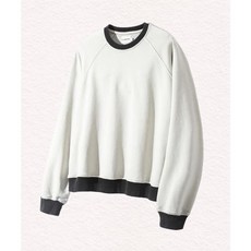 디미트리 블랙 DIMITRI BLACK ASI 피그먼트 배색 페이드 링거 맨투맨 티셔츠_크림 ABD8TL03CR 308077