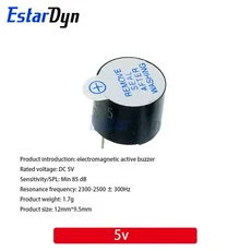 10PCS 활성 버저 3V/5V/12V/16R TMB12A03 TMB12A05 TMB12A12 자기 긴 연속 비프 톤 12095 12*9.5mm 미니 플러그 스피커 전자 부품 액세서리 소스, Active buzzer 5V
