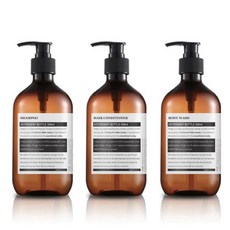 알루이 욕실 디스펜서 공병 500ml 3종 세트, 갈색병 3종세트, 3개