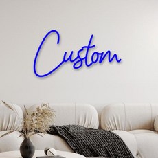 사용자 정의 네온 사인 LED 이름 빛 벽 침실 장식 십대 맞춤형 아기 생일 파티 선물, 1 line 30cm 5 letter, 8)Dark Blue USB