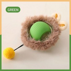 스마트 고양이 대화형 LED 자체 애완동물 고양이 이동 자동 실내 점프 애완, Gr n Plush ball, 1개