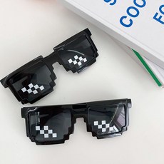 Ttelsap像素太陽眼鏡派對眼鏡特別的馬賽克Insight眼鏡, 2個, 黑色