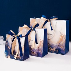 이거슨픽 튼튼한 선물용 종이가방 프리미엄 고급 쇼핑백, 5개, 퍼플