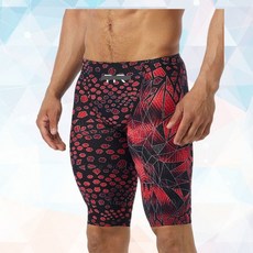 네레바 남자 실내수영복 5부반바지 뱀무늬 레드컬러