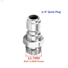 고압 세척기 1/4인치 퀵 플러그 및 커넥터 스테인리스 스틸 G1/4 M14 M22 나사산(암수), 03 Plug M14 Male, 1cm