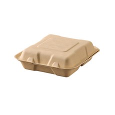 해피팩 펄프 샐러드 음식 포장용기 B-026 크라프트, 50개, 1개입