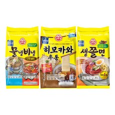 오뚜기 생쫄면(2인) 452g 1개+히모카와우동(2인) 396g 1개+물냉비냉(2인) 718g 1개, 1세트, 1.566kg
