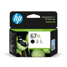 HP 67 XL 정품 잉크 카트리지 블랙 블랙 3YM57AA 3YM57AA, 1개, 상세페이지 참조
