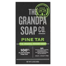 THE GRANDPA SOAP CO. 松焦油皂 純植物性 溫和潔淨 適用敏感乾燥肌膚 92克, 1個, 92克 (小顆) (2029/03), 92g