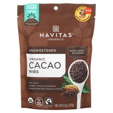 건강챙기세요 Navitas Organics 유기농 카카오 닙스 무가당 227g(8oz) 백살까지오래오래, NavitasOrganics유기농카카오닙스무가당227g