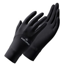 冰絲防曬手套, 涼感觸控, 黑