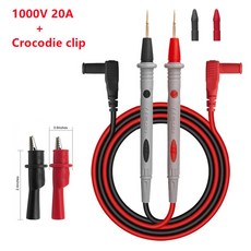 10A 20A 1000V 와이어 테스터 팁용 바늘 미터 리드 디지털 멀티 케이블 테스트 프로브, 20A Crocodie Clip, 1개