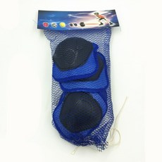 兒童運動護具 6件式加厚護具組 護手/護肘/護膝, 藍色, 1個