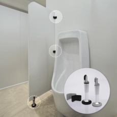 소변기 칸막이 큐비클 설치용 부속품 코너브라켓 다리브라켓 세트, 1세트