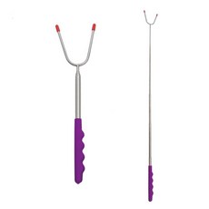 신축성 바베큐 포크 스틱 핫도그 스틸 마시멜로 꼬치 스테인레스 소시지 도구 로스팅, 02 Style C, 01 빠른