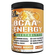 EVLUTIONNUTRITION BCAA ENERGY支鏈胺基酸電解質能量補充粉 柳橙芒果口味, 1個, 333g