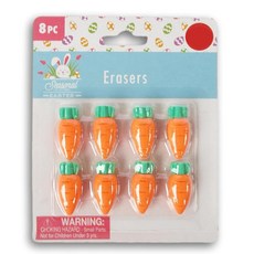 [ 946579 ] 부활절 지우개 팩 (음악 교사 선물 또는 상품) - 8개 세트 (당근), 당근
