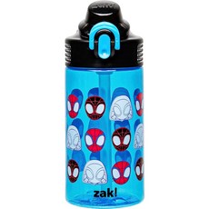 啵比小舖Zak Designs Sage款兒童吸管水壺 冷水瓶 防漏水設計, 1個, Spidey(Sage), 藍色, 473ml