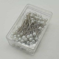 원형 진주 시침핀 화이트 구슬시침핀