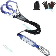 高空作業安全繩耐磨工地施工保險帶防墜落, 航空鋁雙大鉤+鍍白鋅板鉤緩衝款, 1個