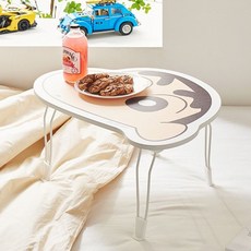 짱구테이블 침대 거실 접이식책상 미니테이블, 흰둥이