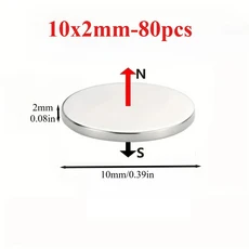 강력한 다중 사양 8x3/8x4/10x2/10x3 자석 냉장고 DIY 가정 사무실 욕실 액세서리에 적합, 01 D10x2mm-80pcs