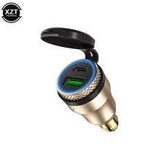 범용 USB 충전기 소켓 DIN 방수 TRIUMPH 오토바이 빠른 PD 어댑터 TYPE QC HELLA 30W, K, 1개